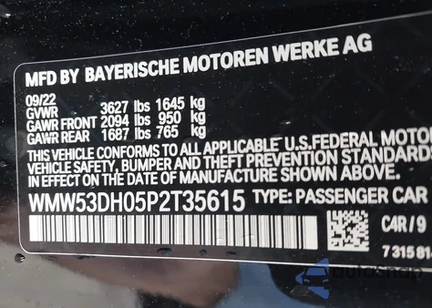 2023 Mini Hardtop Cooper S из США, поврежденный, VIN WMW53DH05P2T35615